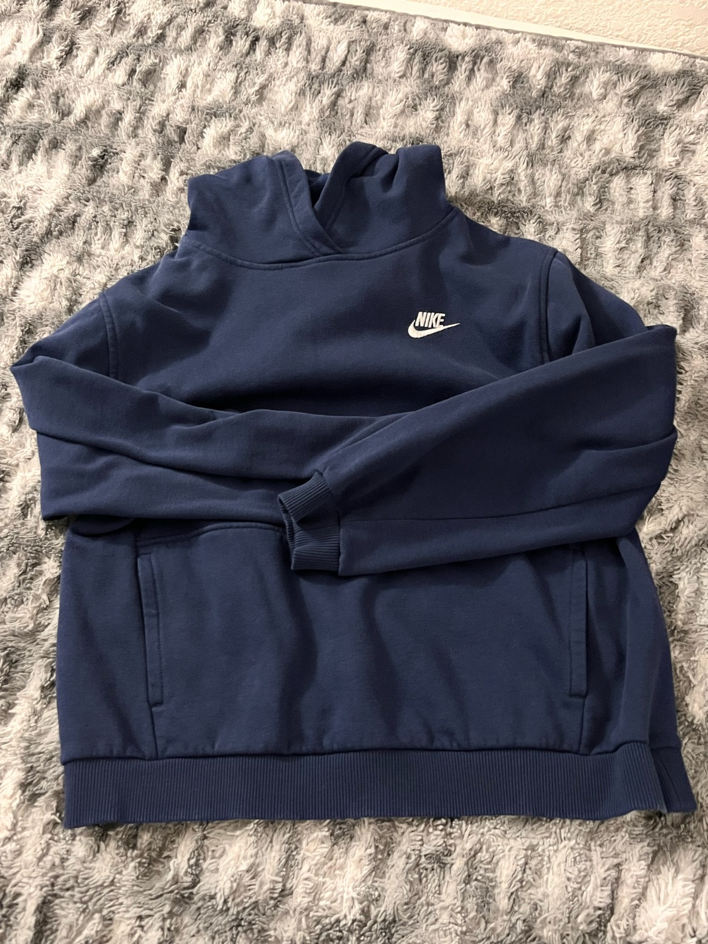 Nike Kids Navy Sweatshirt with White Swoosh